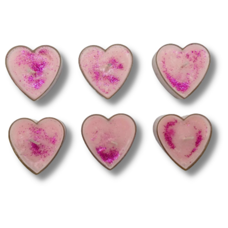 Discovery Pack Beautiful Aroma Candles Tea Lights Mini Hearts (set of 6)