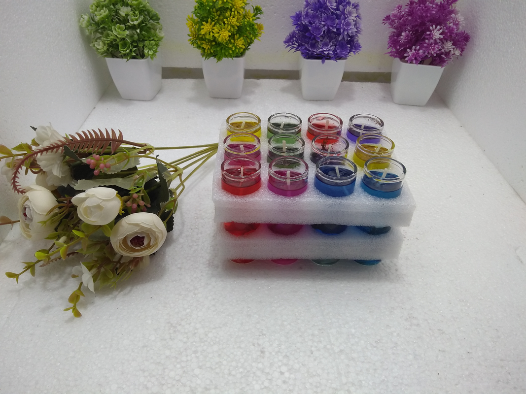 Scented  Colourful  Glass  Gel  Candle  (Big):- 12 pcs set